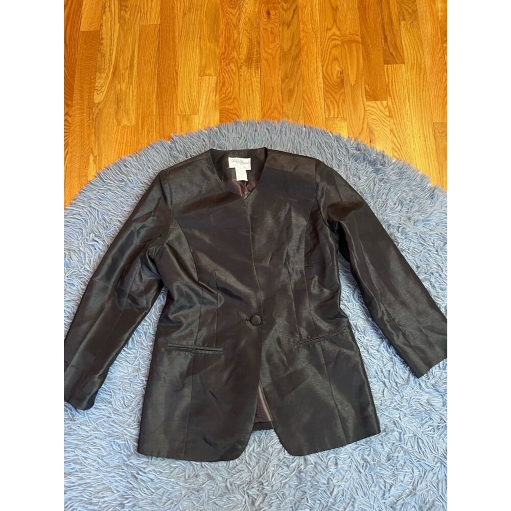 Tally Taylor Vintage Black Slinky Silky Blazer Size 8